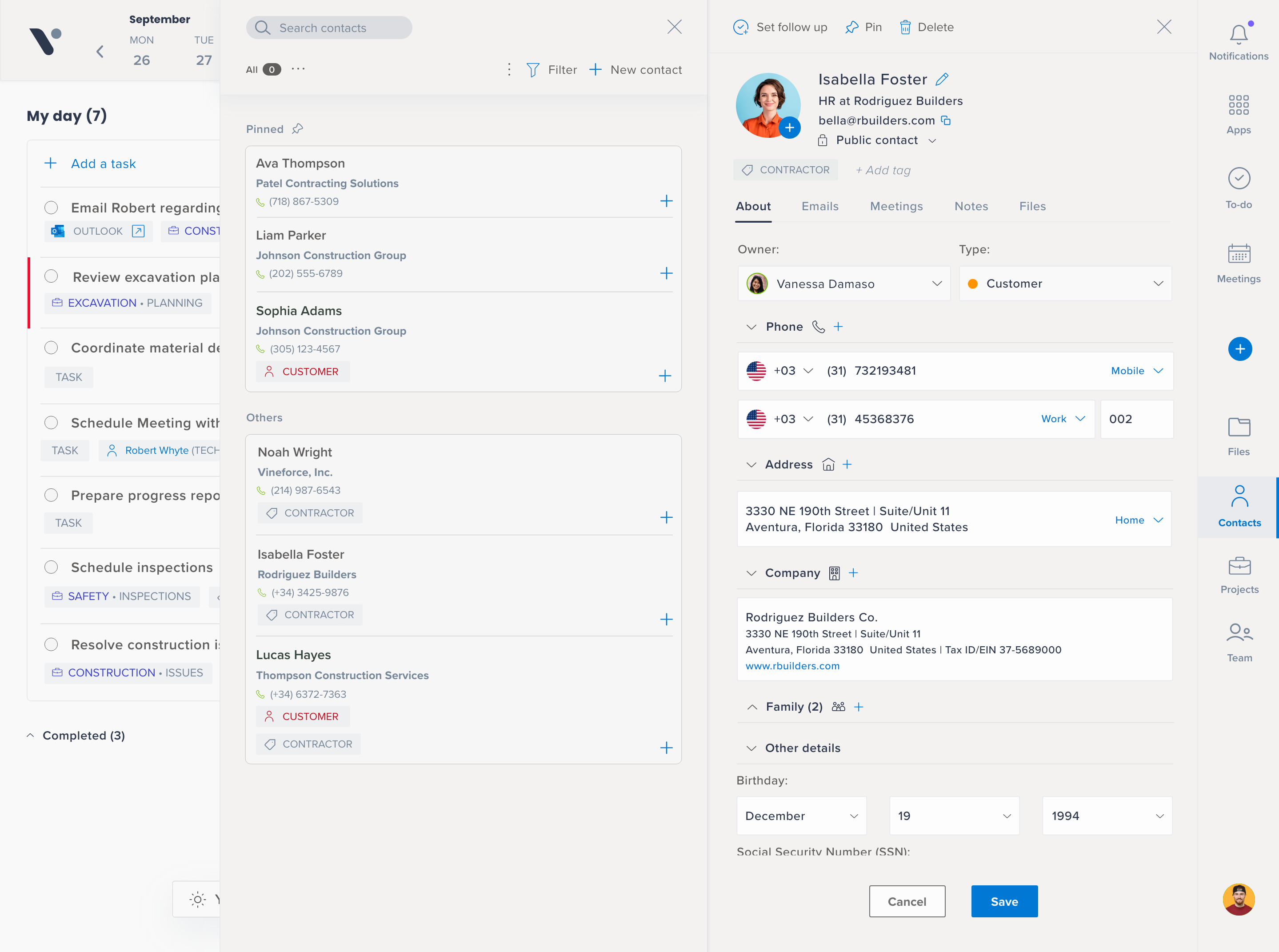 6-  contact management